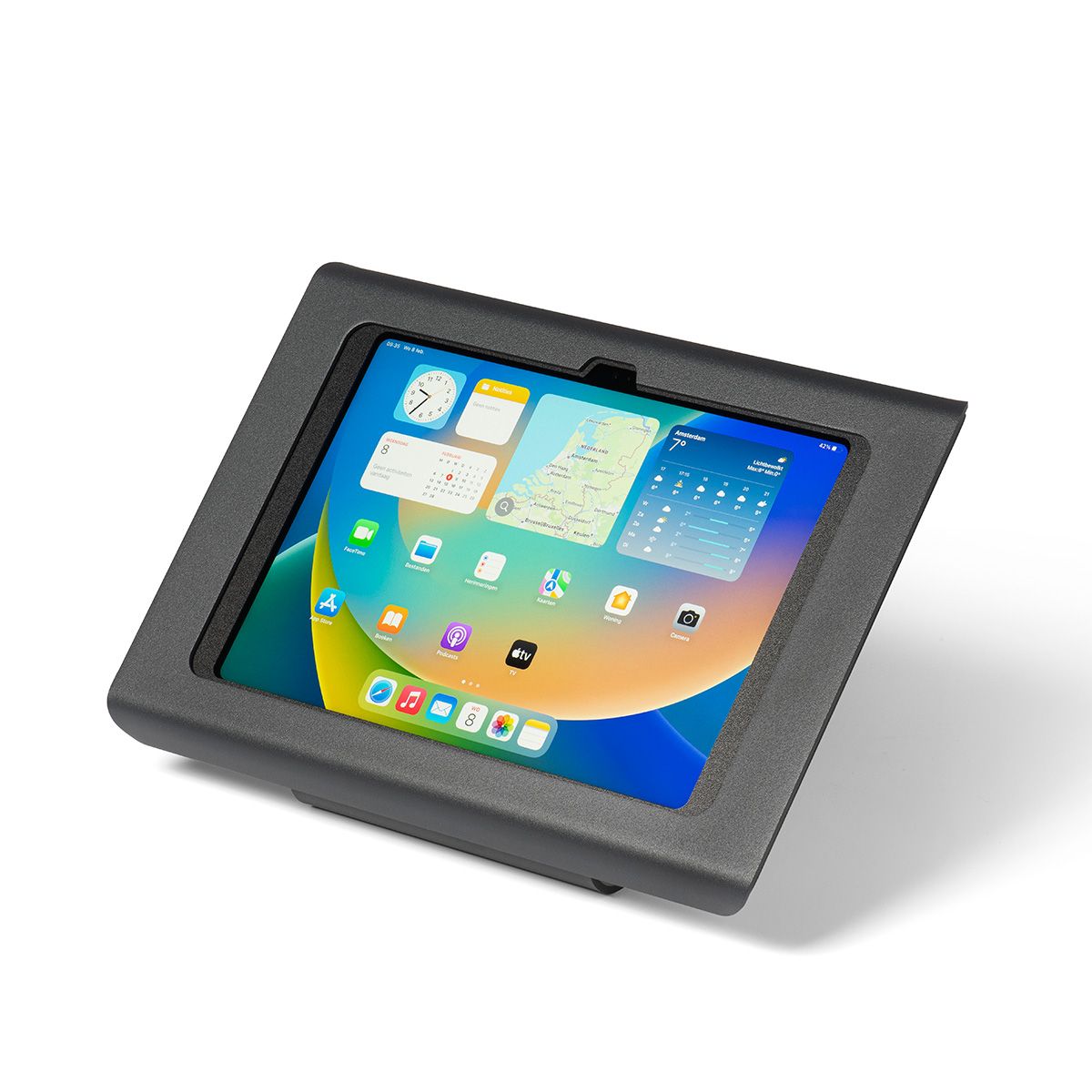 iPad Diebstahlsicherung als Tisch und Thekenhalterung mit Schwannenhals und  Ladefunktion - xMount@Desk Secure2