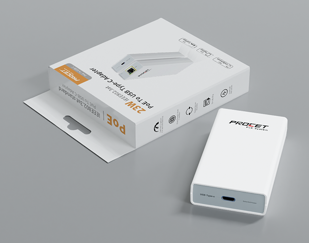 22W PoE-Adapter mit USB-C