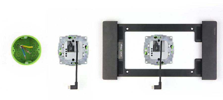 Wandsteckdose für iPad